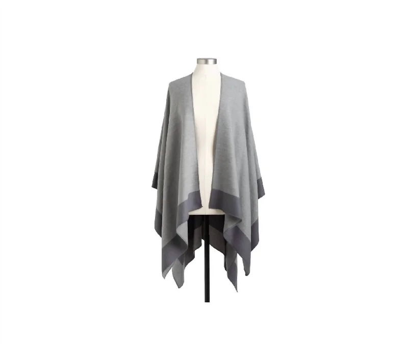 Women's Reversible Kimono In Gray And Charcoal