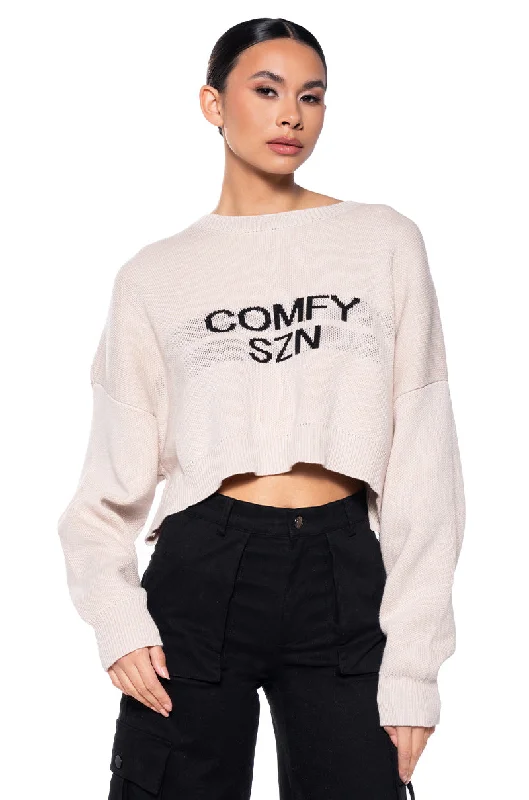 COMFY SEAONS CROPPED SWEATER