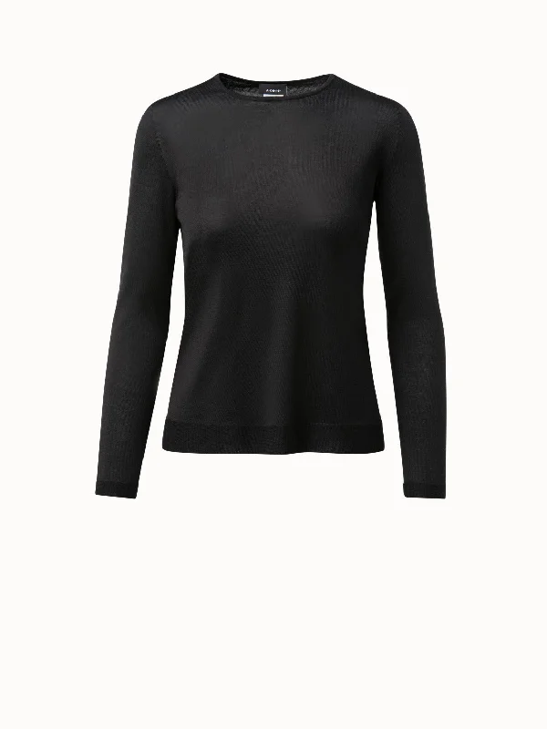 Fine Gauge Cashmere Silk Pullover