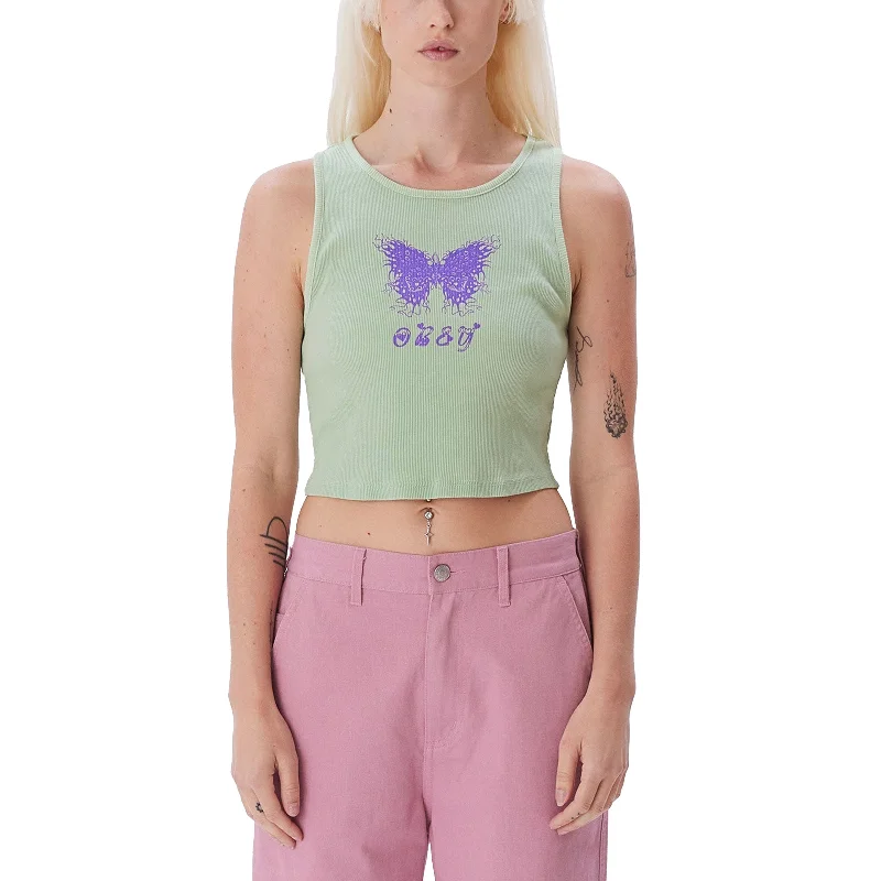 Flaming Butterfly Rib Megan Tank Top